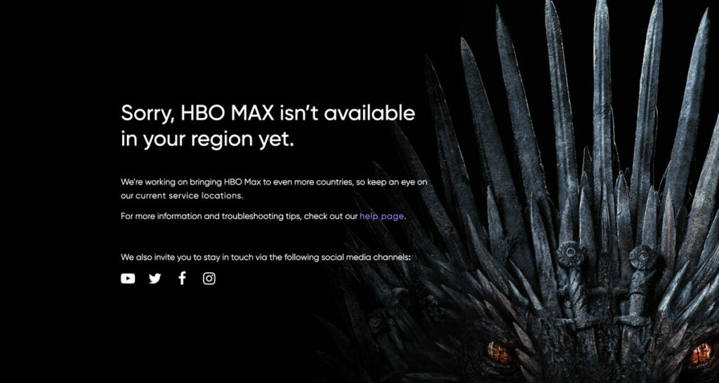 HBO MAX ist nicht verfügbar